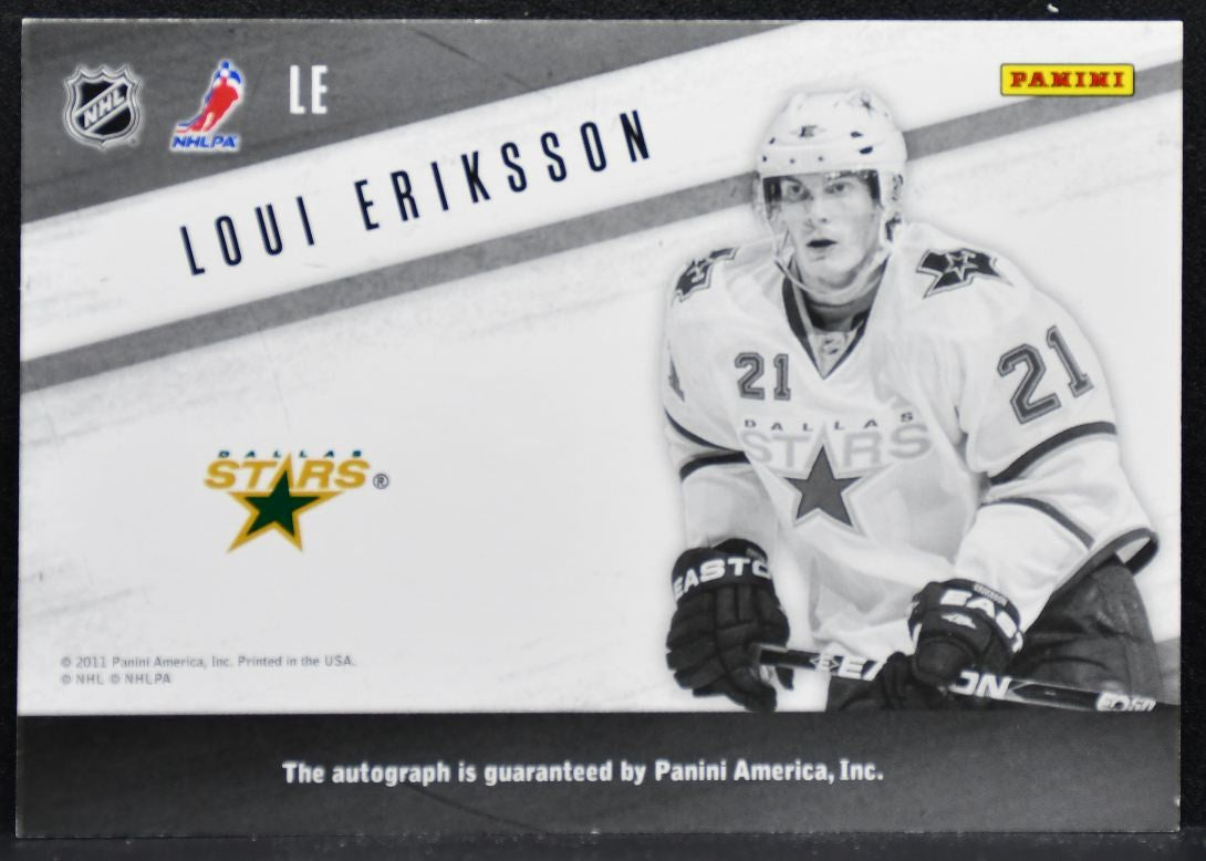 2011-12 Panini Zenith Yours Truly Loui Eriksson LE Dallas Stars Auto 3951
