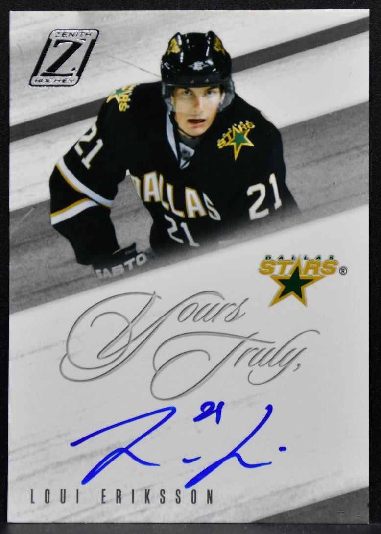 2011-12 Panini Zenith Yours Truly Loui Eriksson LE Dallas Stars Auto 3951