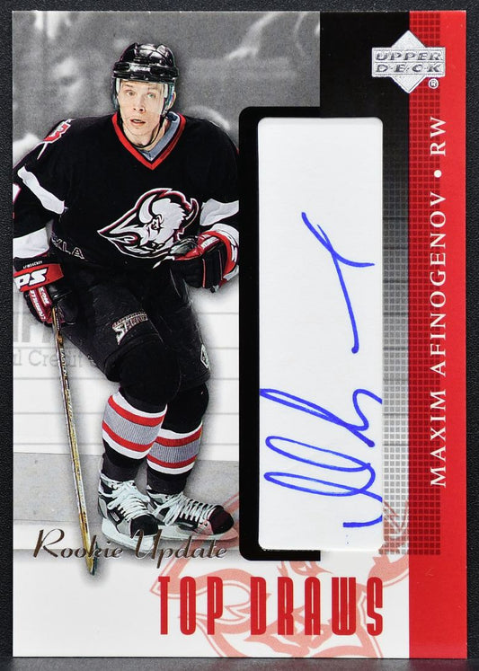 2003-04 Upper Deck Rookie Update Top Draws Maxim Afinogenov MA Sabres Auto 2469