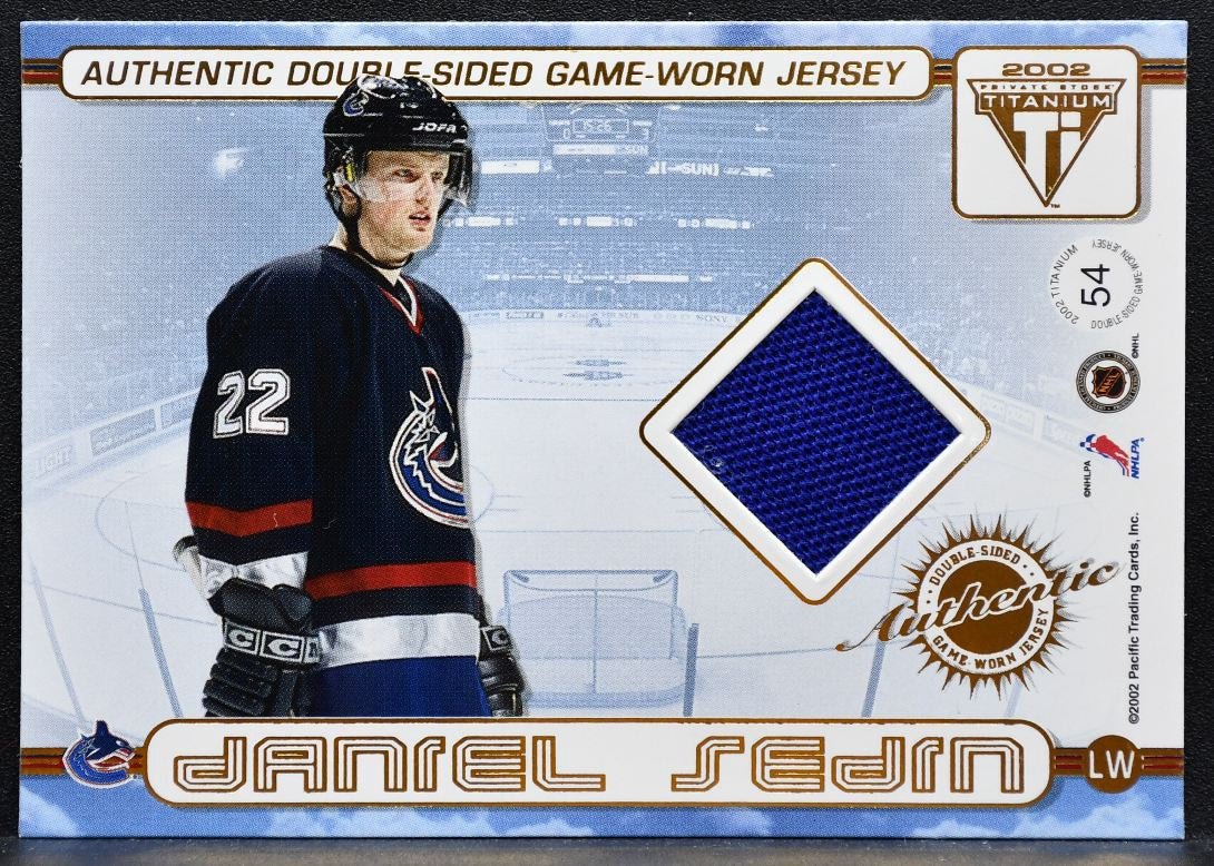 2001-02 Pacific Private Stock Titanium Double-Sideds Sedin/Sedin Jersey 2219