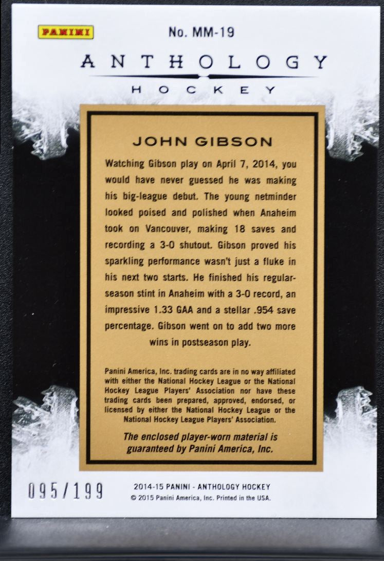 2014-15 Panini Anthology Massive Materials Gibson 095/199 Jersey 6881