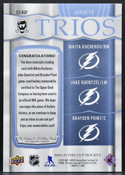 2024-25 UD The Cup Trios Guentzel/Point/Kucherov Lightning 47/49 Jersey 6231