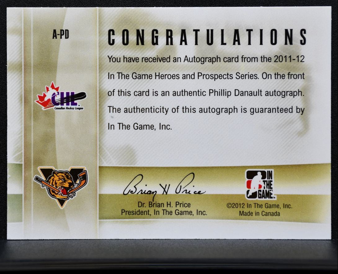 2011-12 In The Game Heroes and Prospects Autographs Danault Auto 0698
