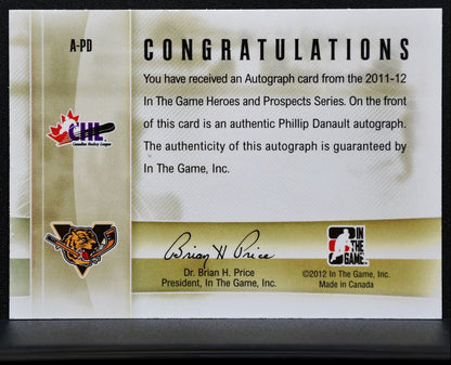 2011-12 In The Game Heroes and Prospects Autographs Danault Auto 0698