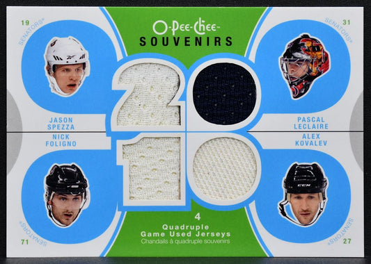 2010-11 OPC Souvenirs Kovalev/Foligno/Leclaire/Spezza Jersey 7893