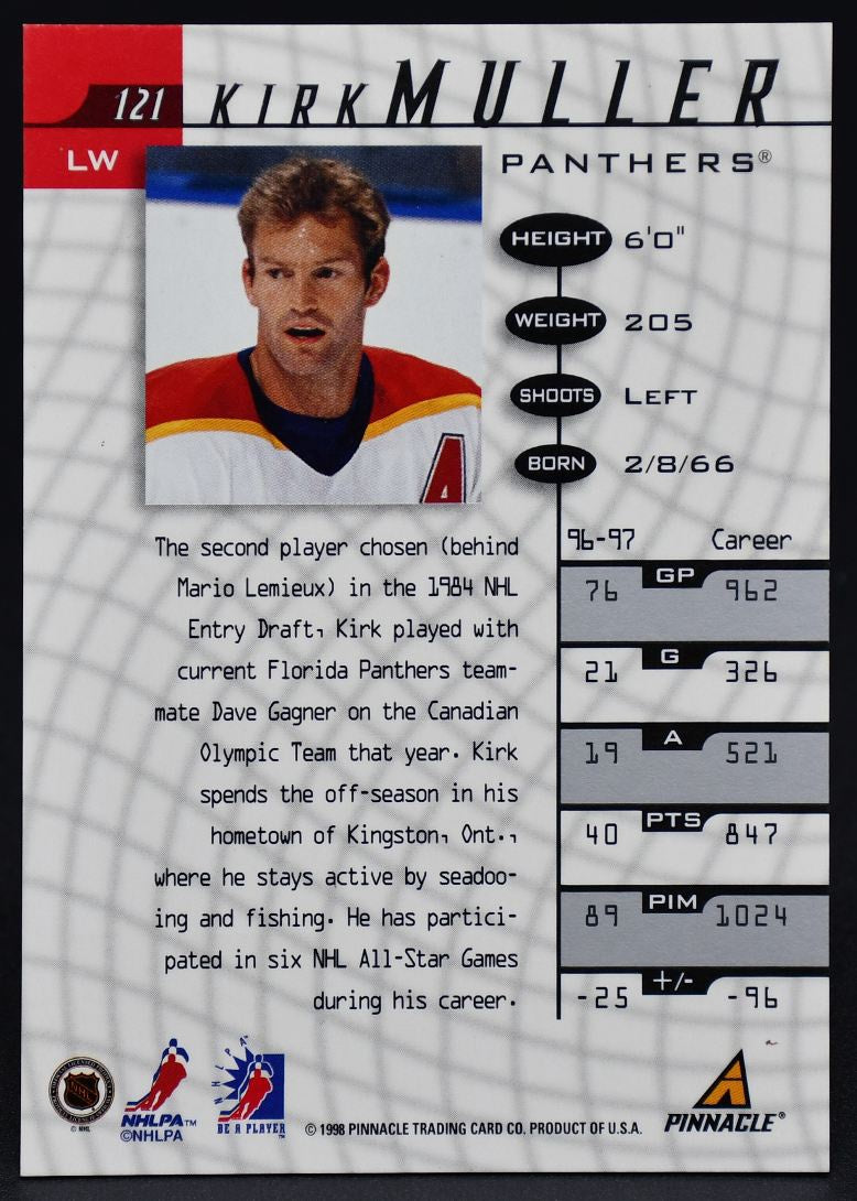1997-98 Pinnacle Be a Player Kirk Muller 121 Auto