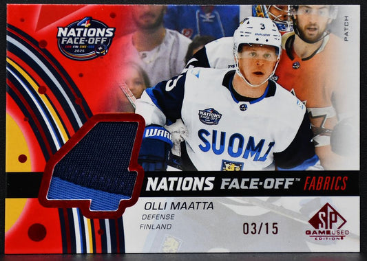 2025-26 SP Game Used 4 Nations Face Off Fabrics Patch Olli Maatta Patch 6827