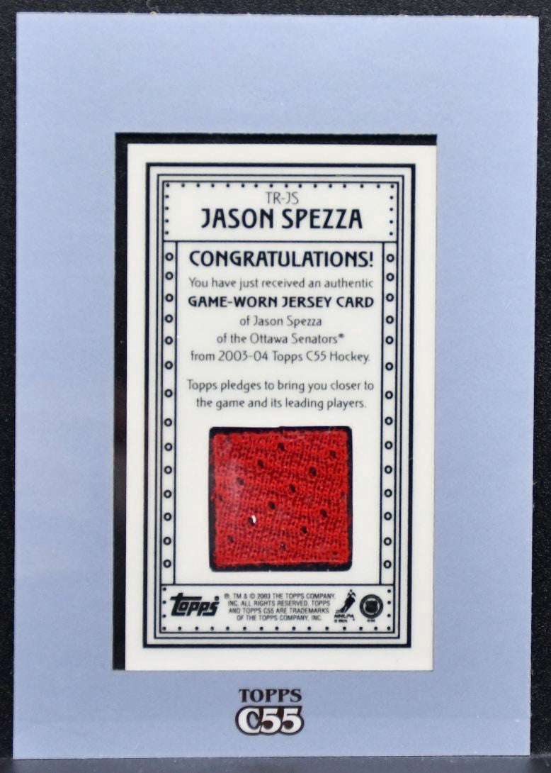 2003-04 Topps C55 Relics Jason Spezza TR-JS Ottawa Senators Jersey 7614