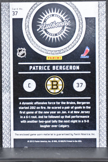 2011-12 Panini Titanium Game-Worn Gear Patrice Bergeron 37 Jersey 1458