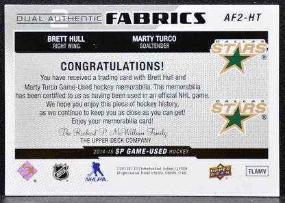 2014-15 SP Game Used Authentic Fabrics Dual Brett Hull/Marty Turco Jersey 6631