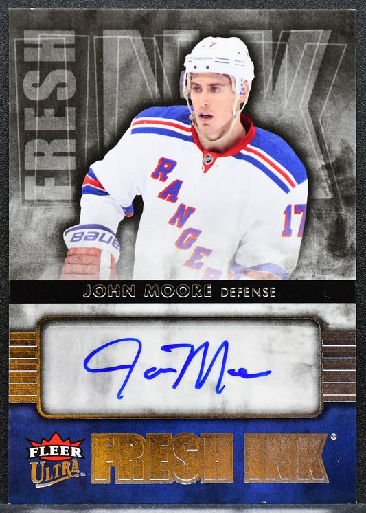 2014-15 Fleer Ultra Fresh Ink John Moore FI-MO New York Rangers Auto 8023