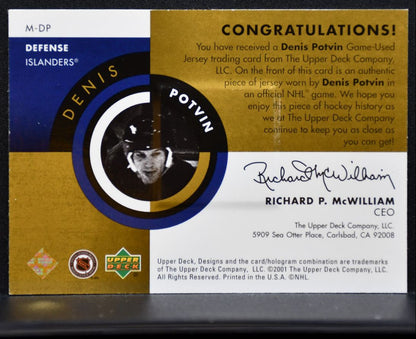 2001-02 Upper Deck Legends Milestones Denis Potvin M-DP Islanders Jersey 6231