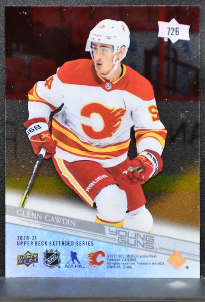 2020-21 UD Extended Series Young Guns Clear Cut Glenn Gawdin 726 Flames RC 7960