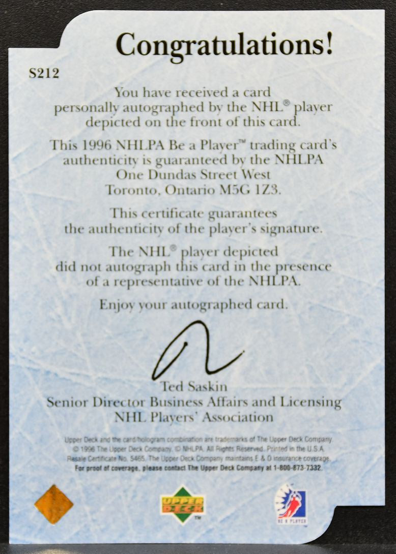 1996-97 UD Ice Wars Adam Graves 297 New York Rangers Auto 1178