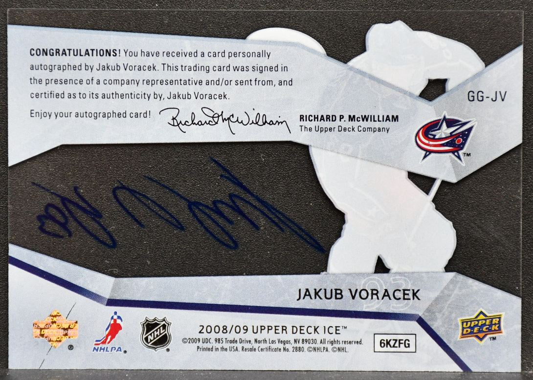 2009-10 UD Ice Glacial Graphs Jakub Voracek GG-JV Columbus Blue Jackets Auto 4269
