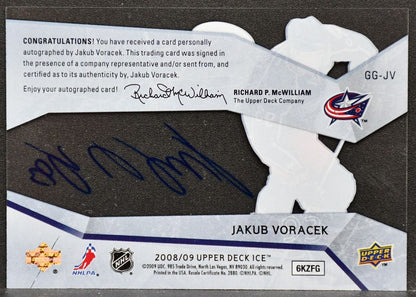 2009-10 UD Ice Glacial Graphs Jakub Voracek GG-JV Columbus Blue Jackets Auto 4269