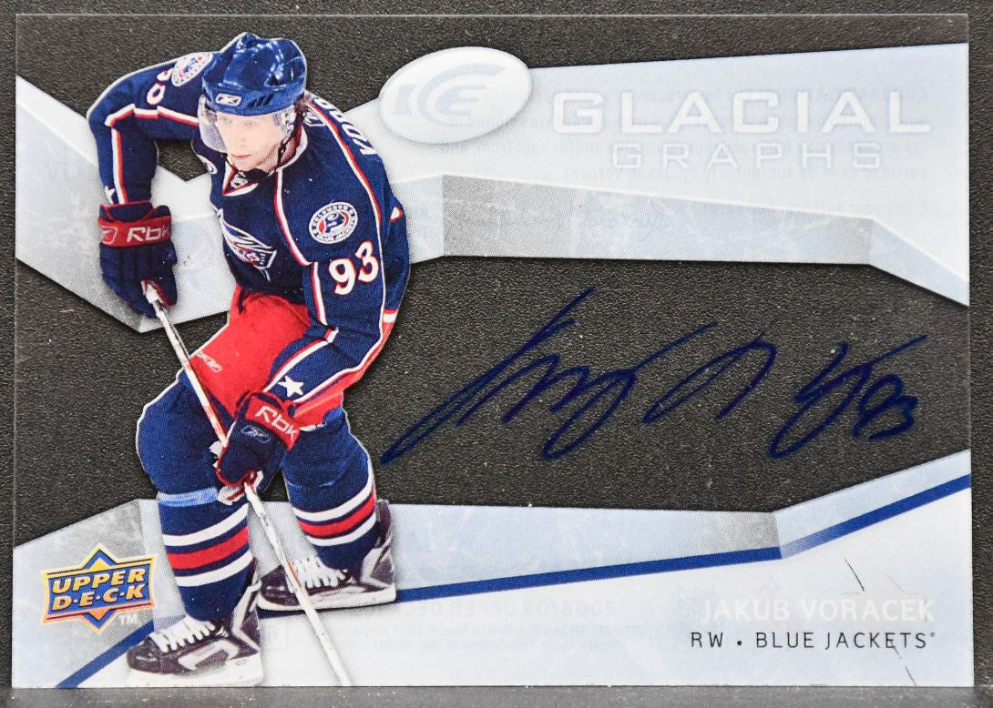 2009-10 UD Ice Glacial Graphs Jakub Voracek GG-JV Columbus Blue Jackets Auto 4269