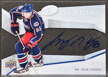 2009-10 UD Ice Glacial Graphs Jakub Voracek GG-JV Columbus Blue Jackets Auto 4269