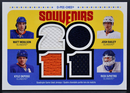 2011-12 OPC Souvenirs Moulson / Bailey / Okposo / DiPietro OPC-NYI Jersey