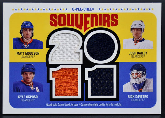 2011-12 OPC Souvenirs Moulson / Bailey / Okposo / DiPietro OPC-NYI Jersey