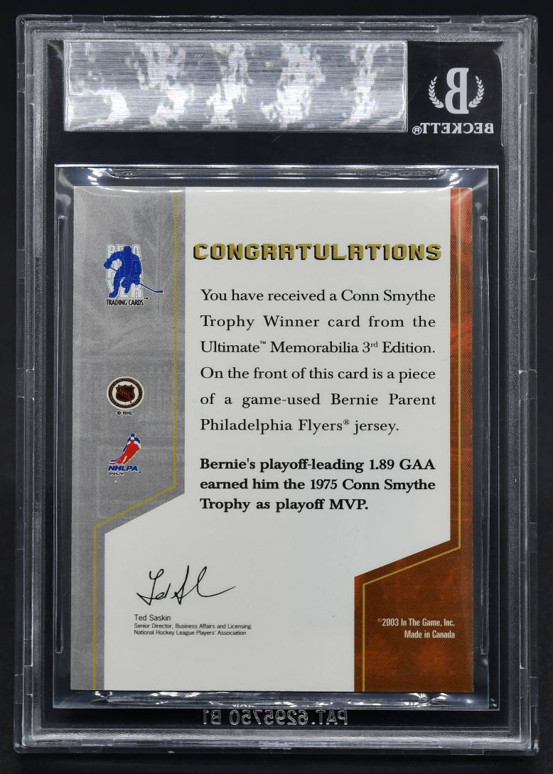 2002-03 ITG 3rd Conn Smythe Trophy Winner Bernie Parent 27/30 Jersey