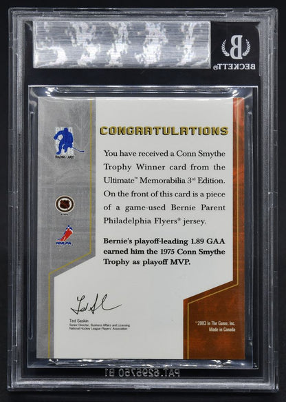 2002-03 ITG 3rd Conn Smythe Trophy Winner Bernie Parent 27/30 Jersey