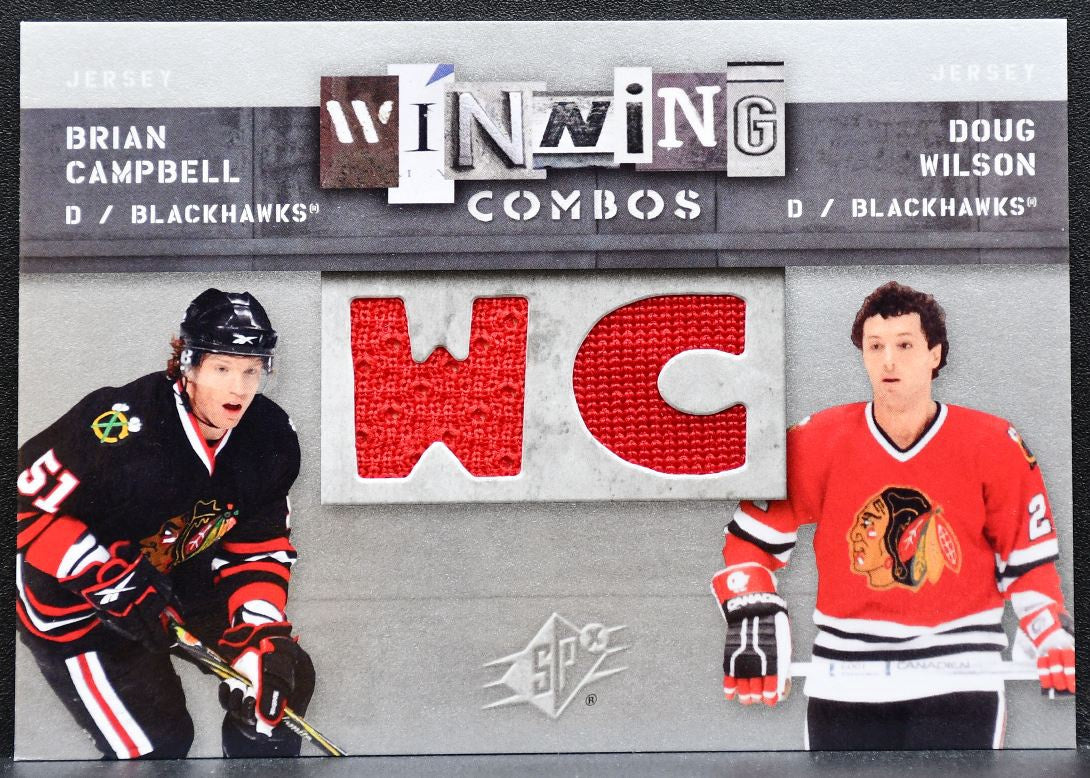 2009-10 SPx Winning Combos Brian Campbell/Doug Wilson Blackhawks Jersey 0615