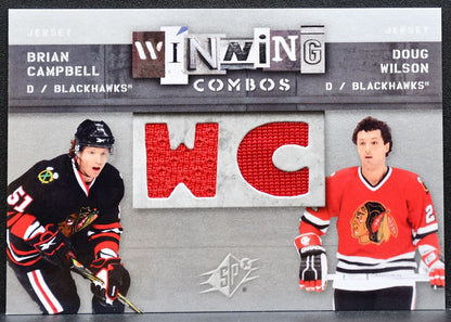 2009-10 SPx Winning Combos Brian Campbell/Doug Wilson Blackhawks Jersey 0615