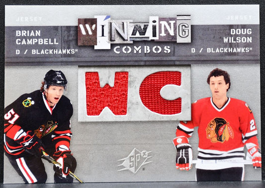 2009-10 SPx Winning Combos Brian Campbell/Doug Wilson Blackhawks Jersey 0615