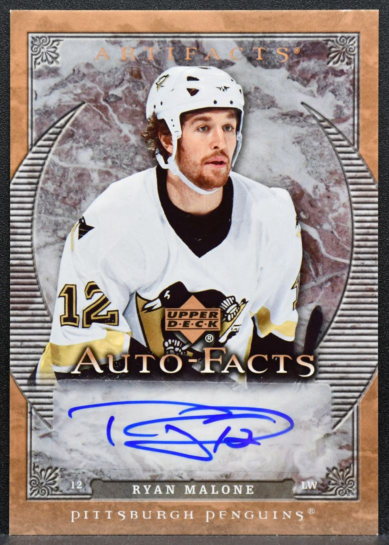 2007-08 Upper Deck Artifacts Auto-Facts Ryan Malone AF-RM Penguins Auto 1908