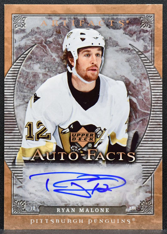 2007-08 Upper Deck Artifacts Auto-Facts Ryan Malone AF-RM Penguins Auto 1908