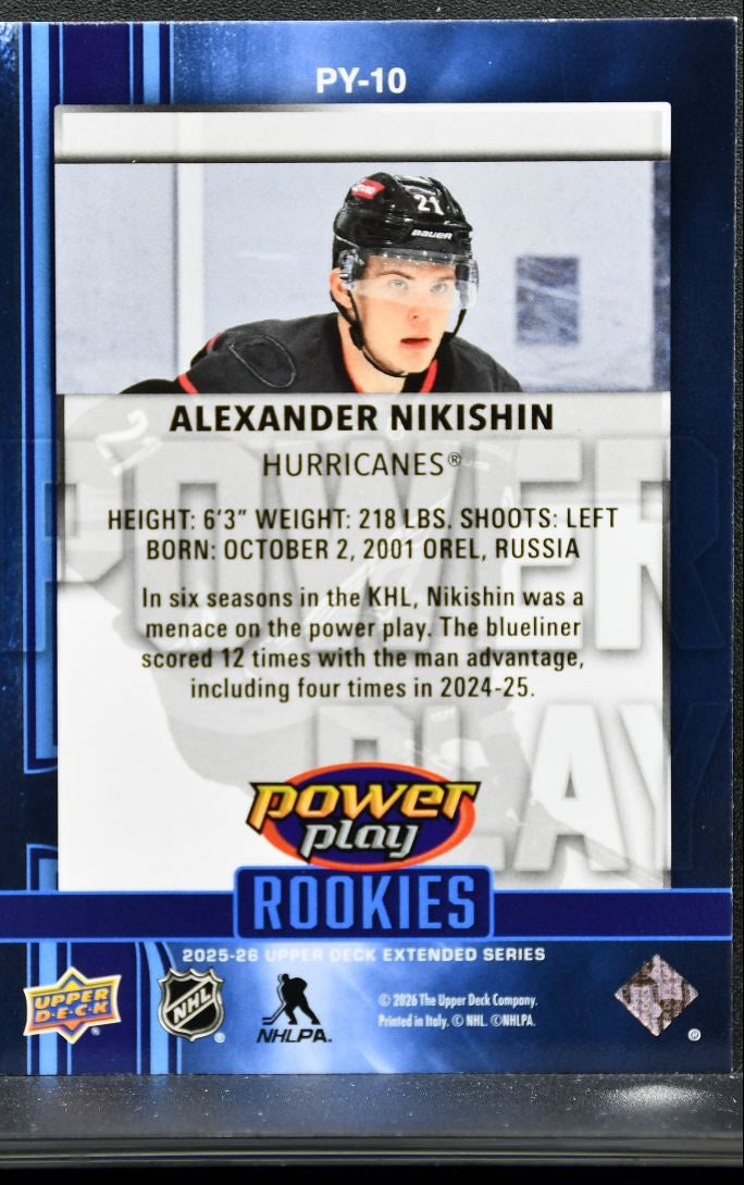 2025-26 UD Extended Series Power Play Rookies Alexander Nikishin RC 0054