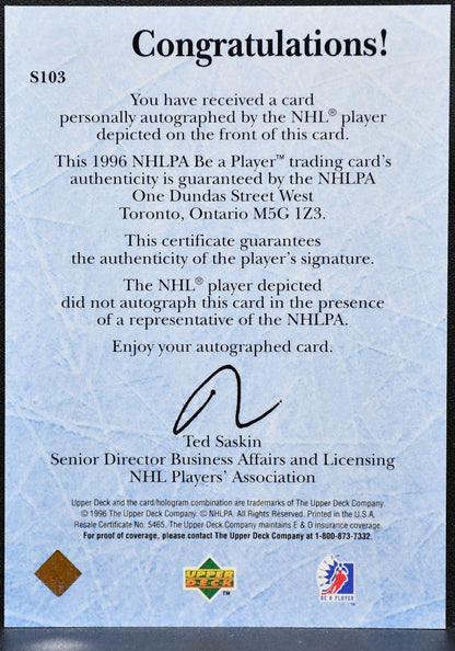 1995-96 UD Be a Player Autographs Mike Keane S103 Colorado Avalanche Auto 1974
