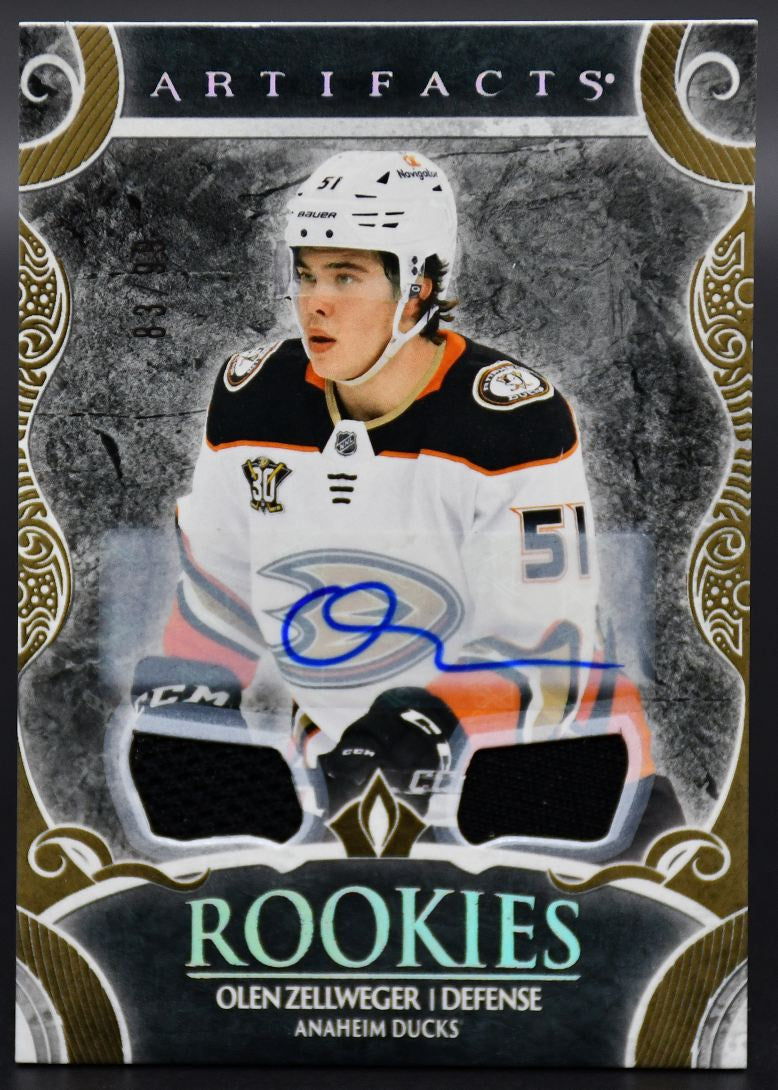 2024-25 UD Artifacts Olen Zellweger 180 Colorado Avalanche RC Auto 83/99 Jersey