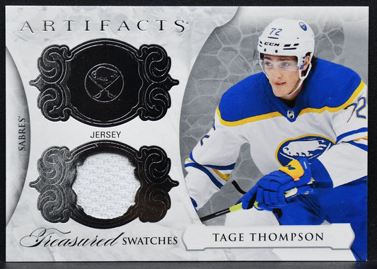 23-24 UD Artifacts Treasured Swatches Tage Thompson TS-TT Buffalo Sabres Jersey 3278