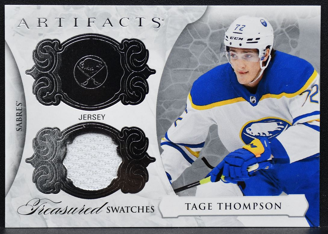 23-24 UD Artifacts Treasured Swatches Tage Thompson TS-TT Buffalo Sabres Jersey 3278