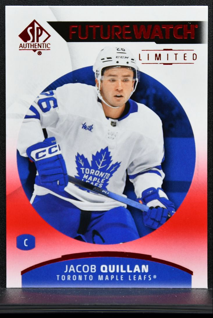 2025-26 SP Authentic Future Watch Limited Red Jacob Quillan Maple Leafs RC 9317