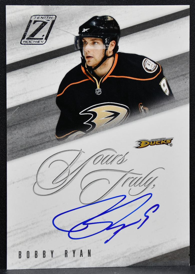 2010-11 Panini Zenith Yours Truly Bobby Ryan RY Anaheim Ducks Auto 1520
