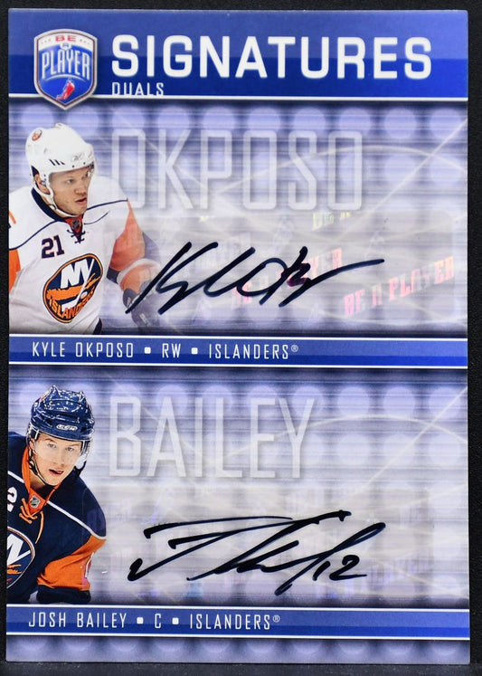 2008-09 UD Be a Player Signatures Duals Kyle Okposo/Josh Bailey S2-KJ Auto