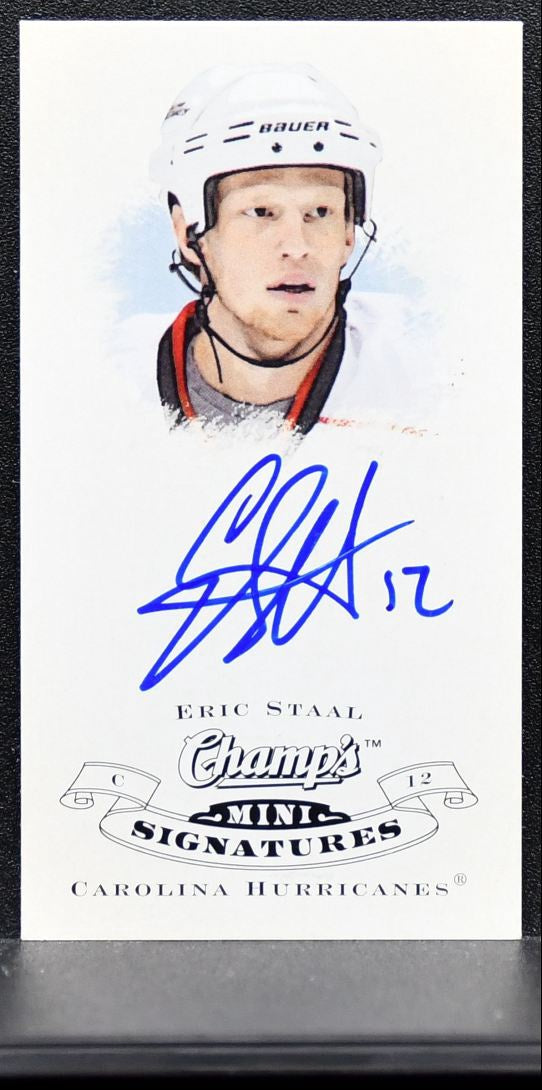 2008-09 Upper Deck Champ's Mini Signatures Eric Staal CS-ES Hurricanes Auto 0444