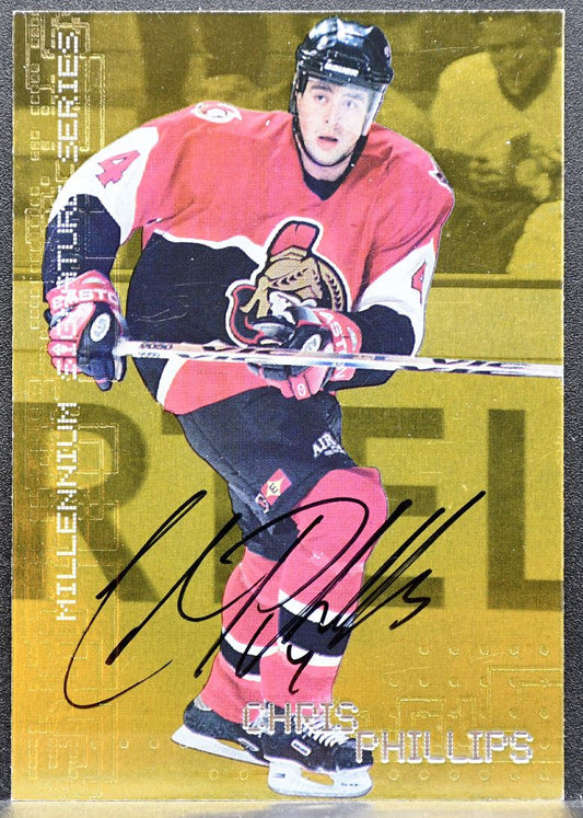 1999-100 In The Game Millenium Signature Series Gold Chris Phillips Auto 0255