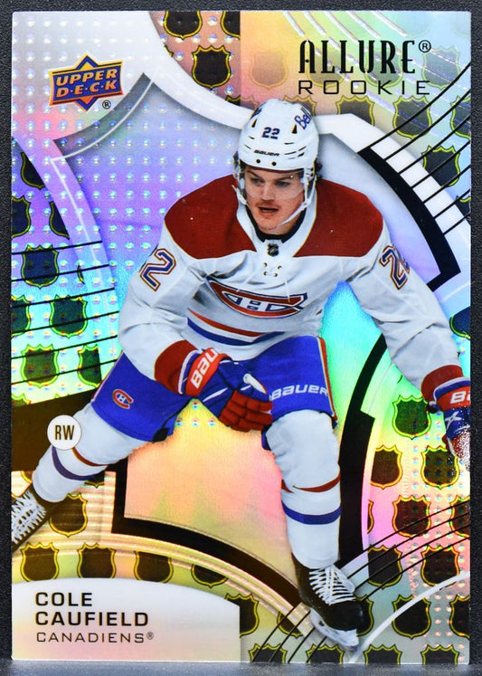 2021-22 Upper Deck Allure Rookie NHL Shield 1917 Cole Caufield Canadiens RC 4001