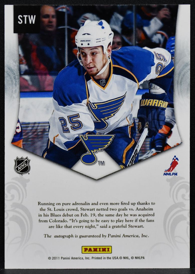 2011-12 Panini Titanium Private Signings Chris Stewart STW Blues Auto 6252