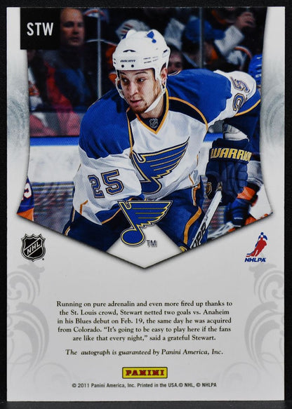 2011-12 Panini Titanium Private Signings Chris Stewart STW Blues Auto 6252