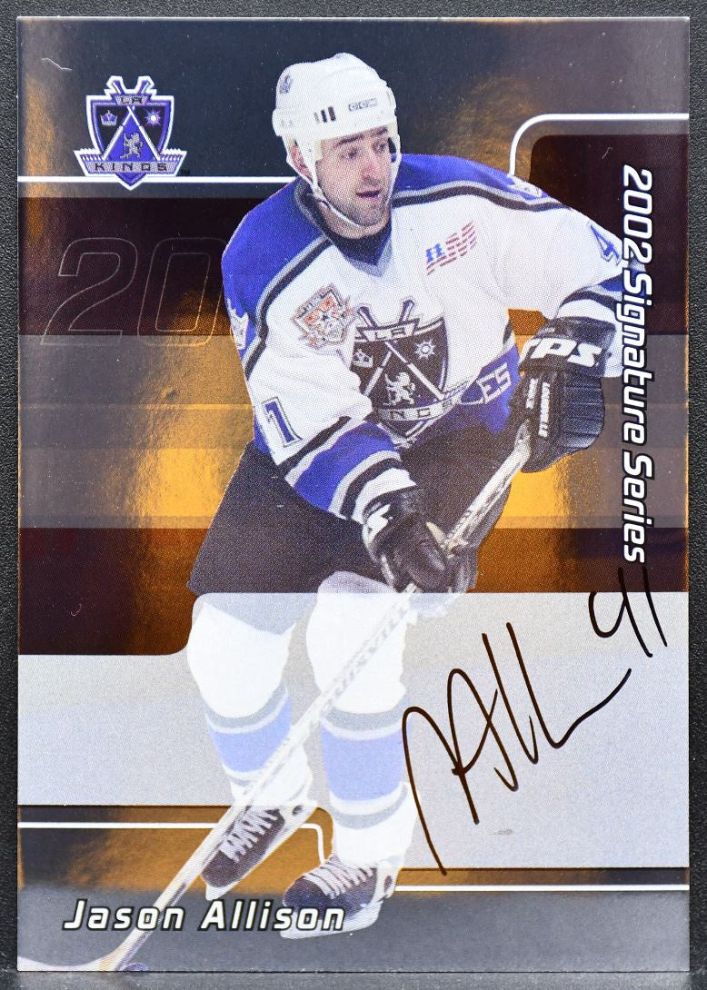 2001-02 Be a Player Signature Series Auto Jason Allison LJAL Bruins Auto 9208