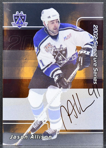 2001-02 Be a Player Signature Series Auto Jason Allison LJAL Bruins Auto 9208