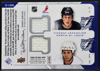 2008-09 UD MVP Two on Two Staal/Brind'Amour/Lecavalier/St. Louis Jersey 6496