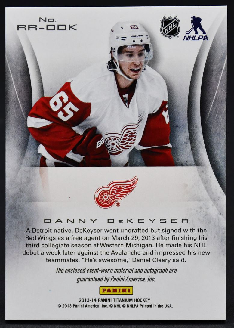 2013-14 Panini Titanium Rookie Reserve Danny DeKeyser RR-DDK Auto 072/100 Jersey