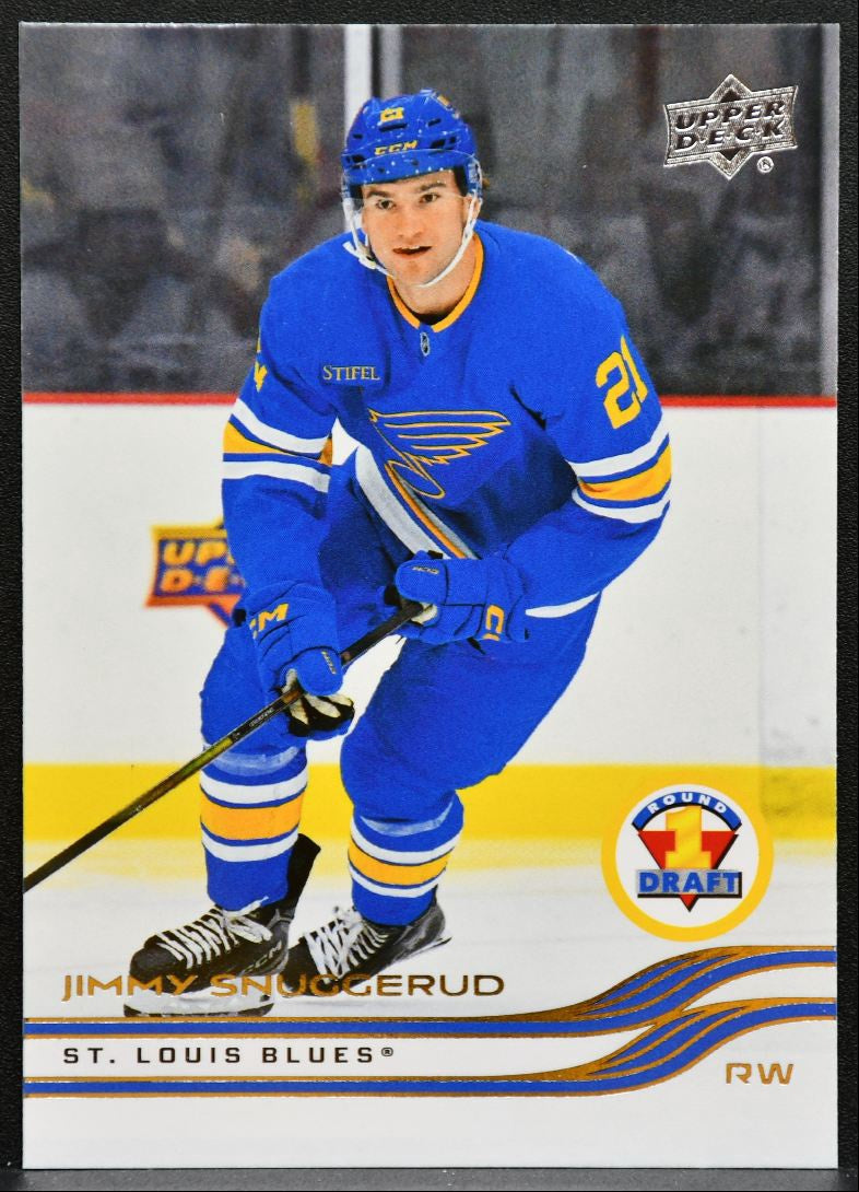2025-26 Upper Deck Extended Series Round 1 Draft Jimmy Snuggerud Blues RC 3581