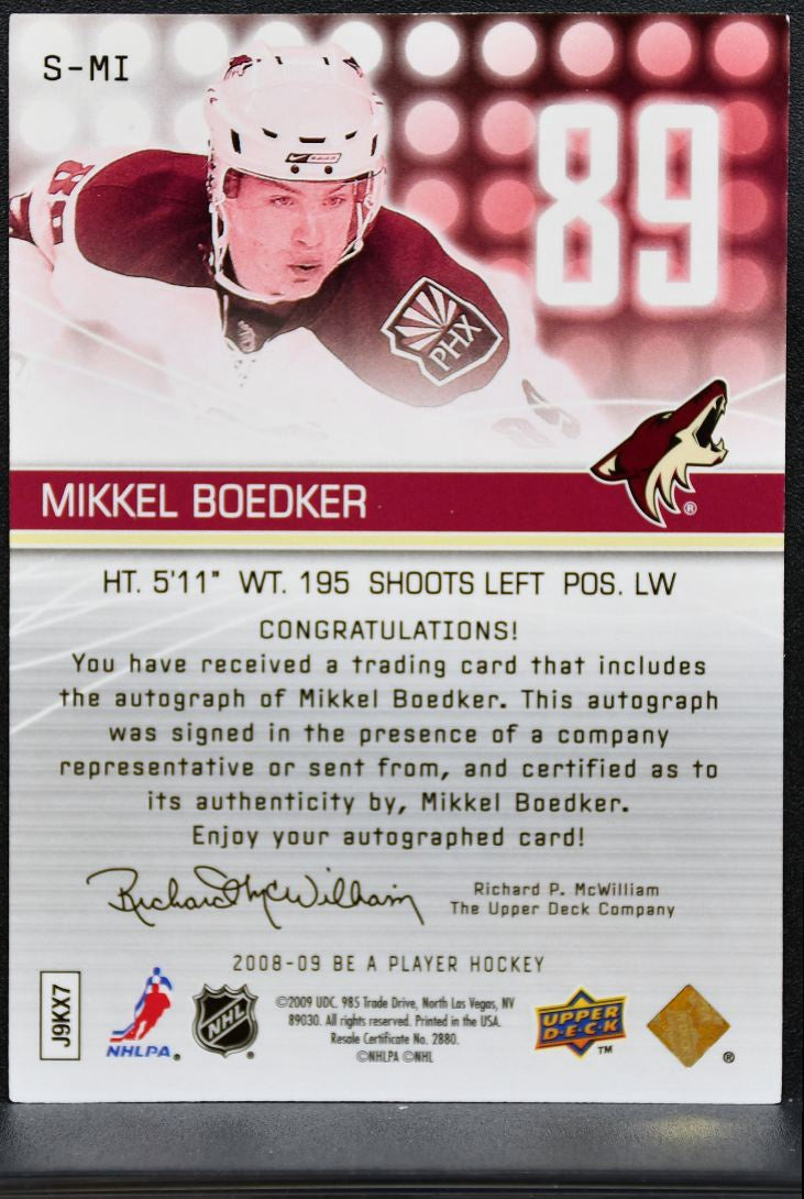 2008-09 UD Be A Player Signatures Mikkel Boedker S-MI Phoenix Coyotes Auto 1202